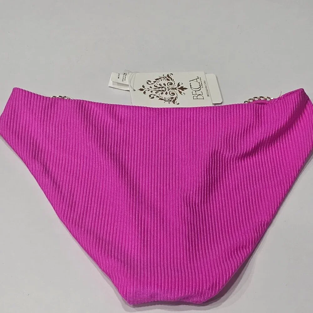 Becca Monte Carlo Shiny Rib Hipster Bikini Bottoms - Picture 6 of 8